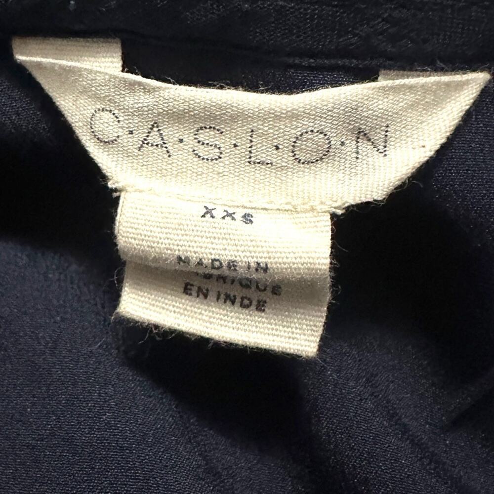 Caslon Navy Blue Textured Ruffle Hem Midi Dress Women's XXS Coastal Summer - Picture 5 of 7